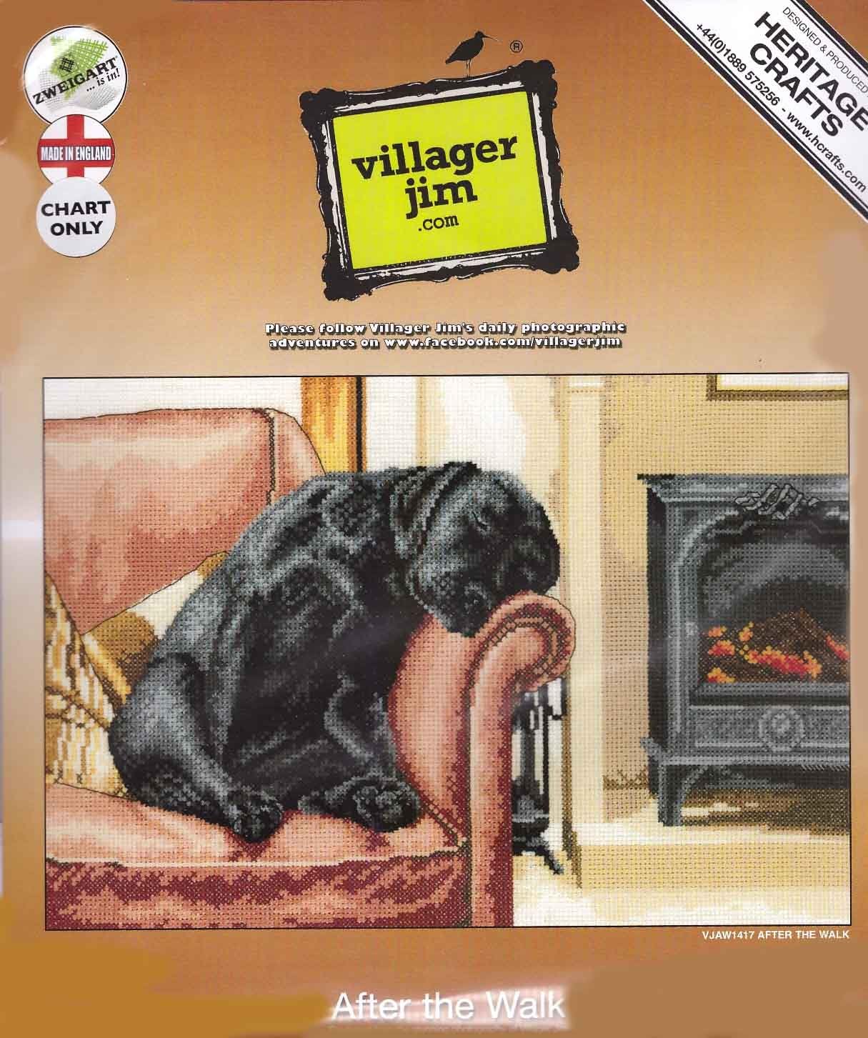 Heritage Crafts Villager Jim Cross Stitch Kit - After The Walk (Aida), Clear, 32 x 22cm - Image 3