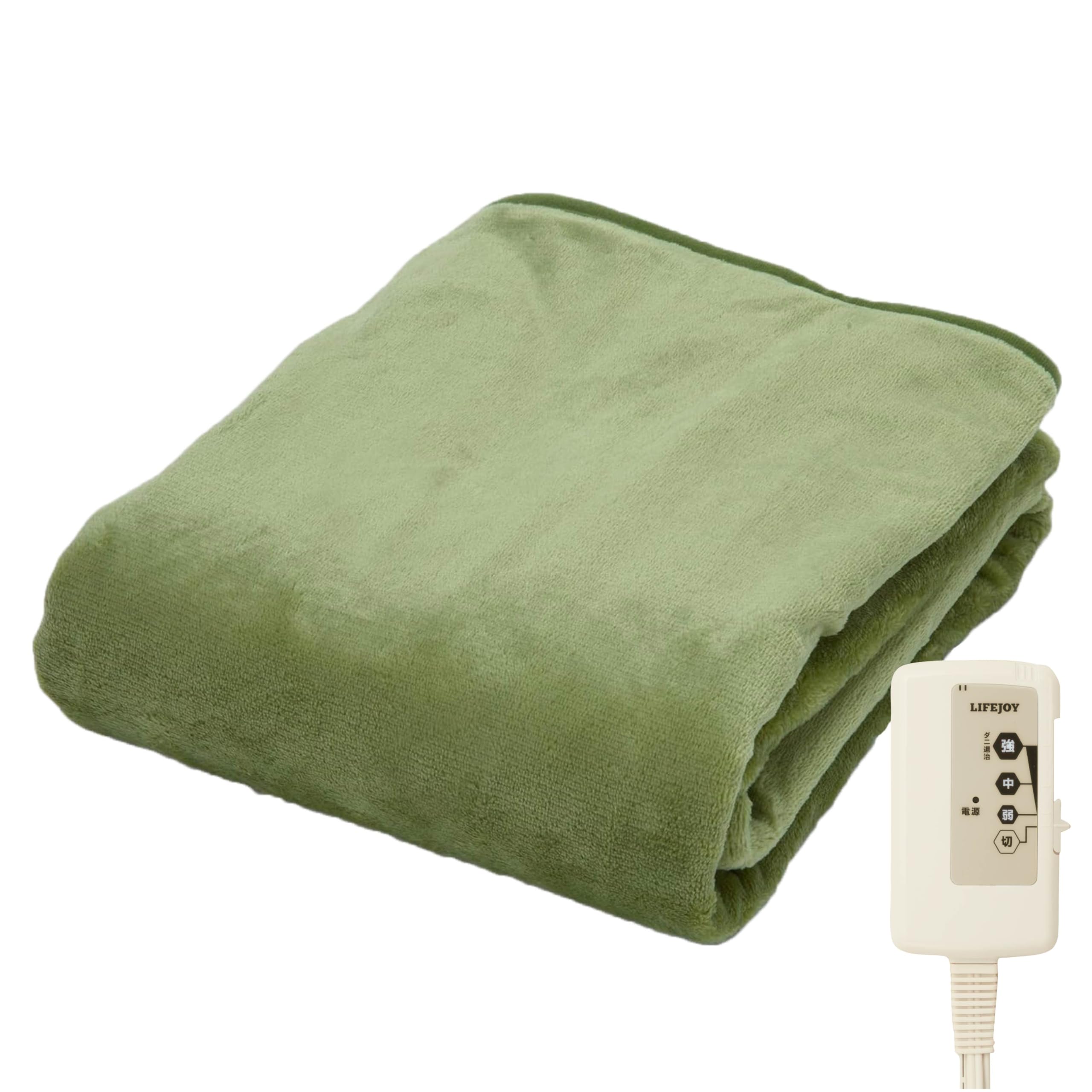 LIFEJOY 電気毛布 ライフジョイ（LIFEJOY） 電気毛布 日本製 洗える 掛け敷き タイマー付