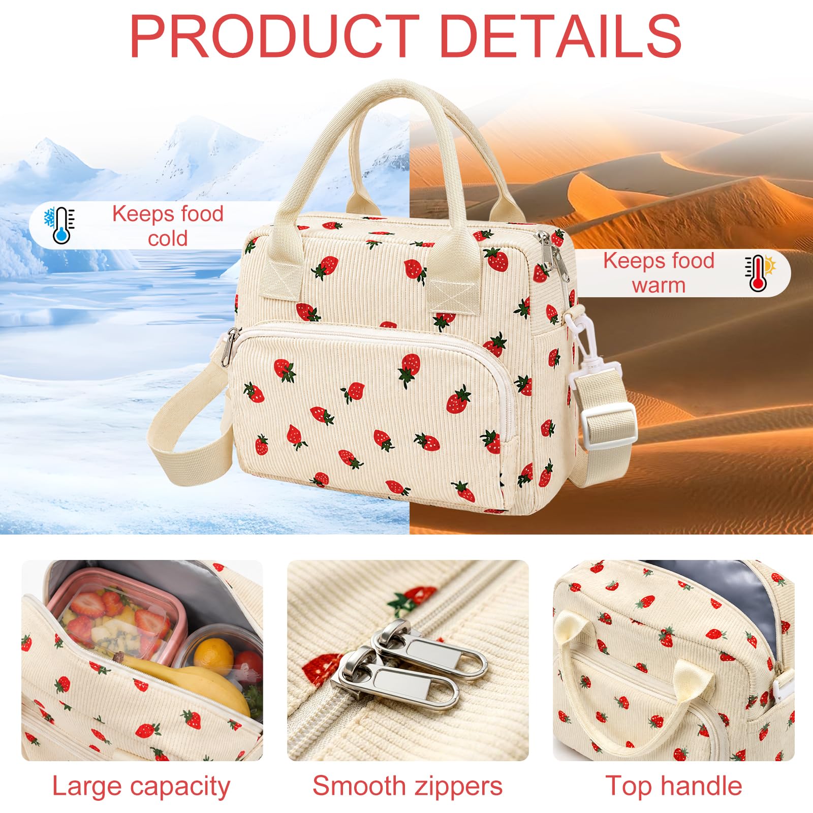 12L Borsa Termica Porta Pranzo, Borse Frigo Pranzo,borsa Pranzo Portatile con Spalline Regolabili, Borsa Frigo per Lavoro,Scuola,Picnic,Spiaggia