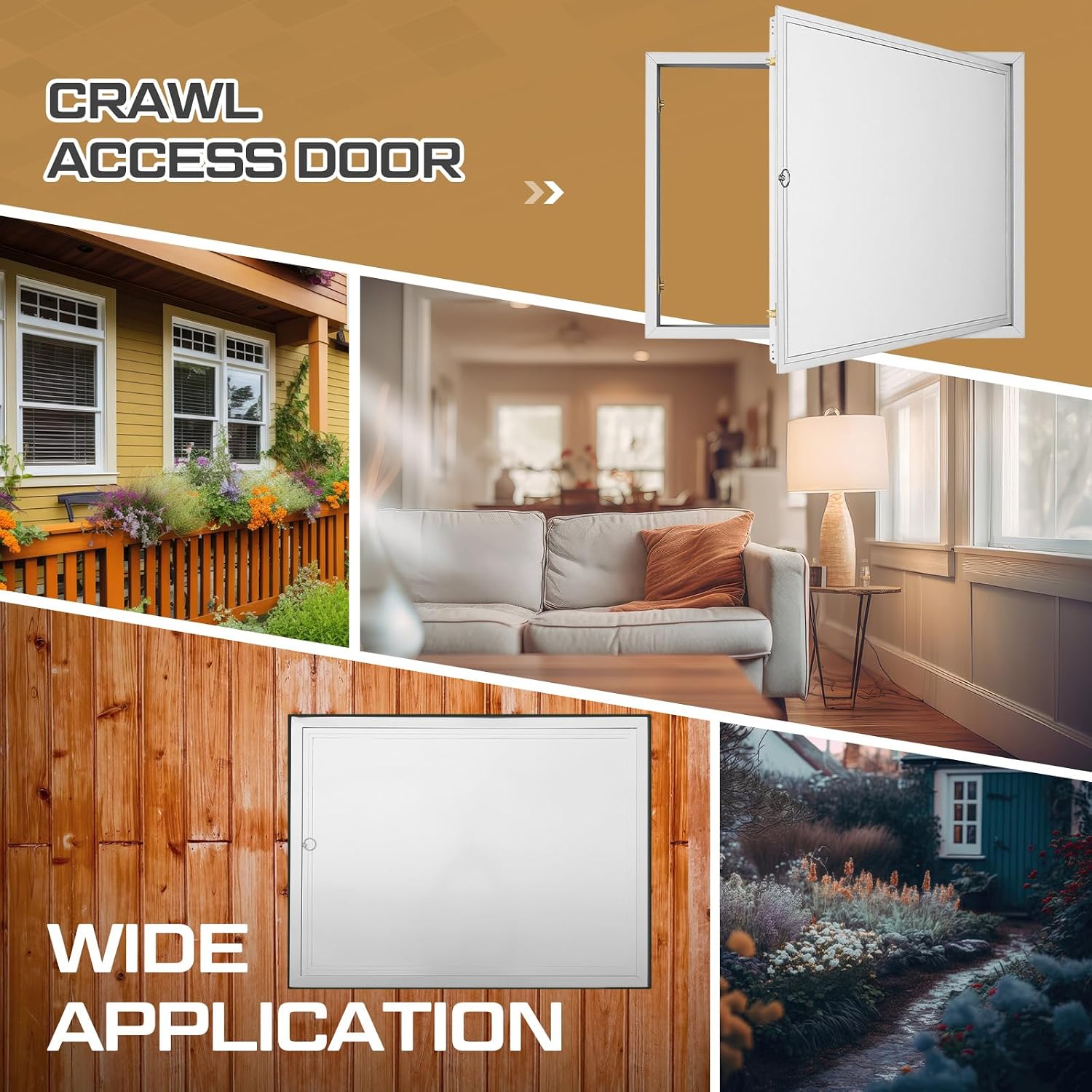 Zonon White Crawl Space Access Door Universal Aluminum Skirting Access Door Panel for Mobile Home Insulated Ceiling Mounted for Drywall Plumbing Electrical Basement (24x32 Inch,Knob Latch)