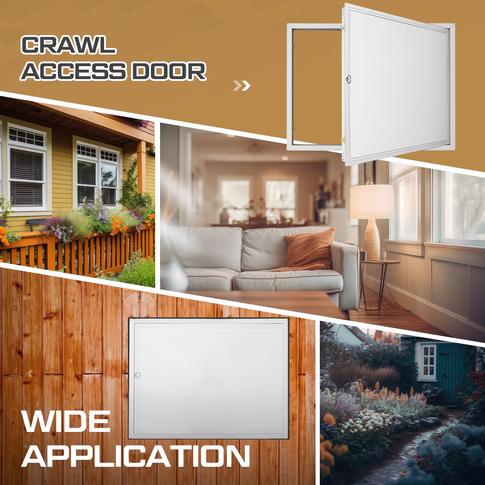 Snapklik.com : Zonon White Crawl Space Access Door Universal Aluminum