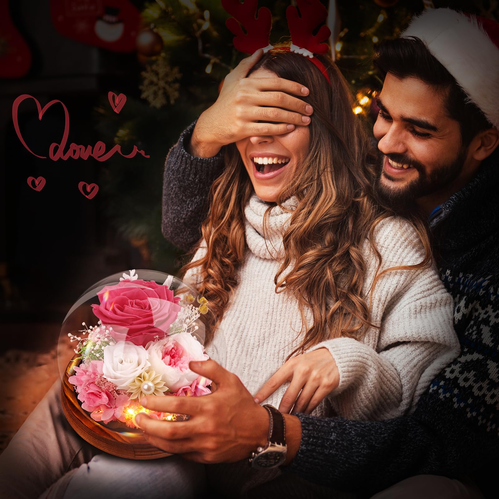 Rosa Stabilizzata Vera WYRIAZA - Regalo Donna, Rosa Eterna Che Dura 3-5 Anni, Per Mamma, Fidanzata, San Valentino