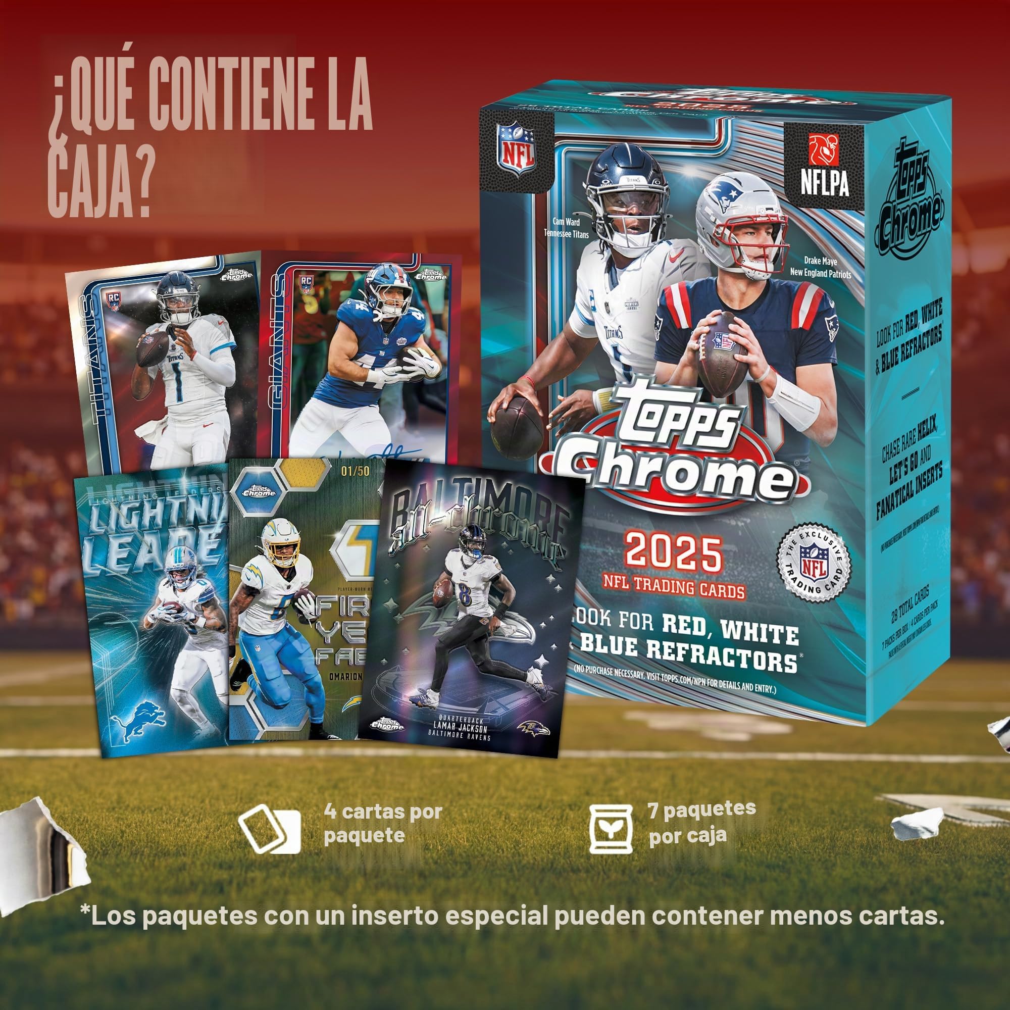 Balón de fútbol cromado Topps 2025, sellado de fábrica, caja de valor