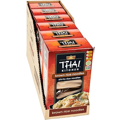 Thai Kitchen Fideos de arroz integral sin gluten, 8 onzas (paquete de 6)