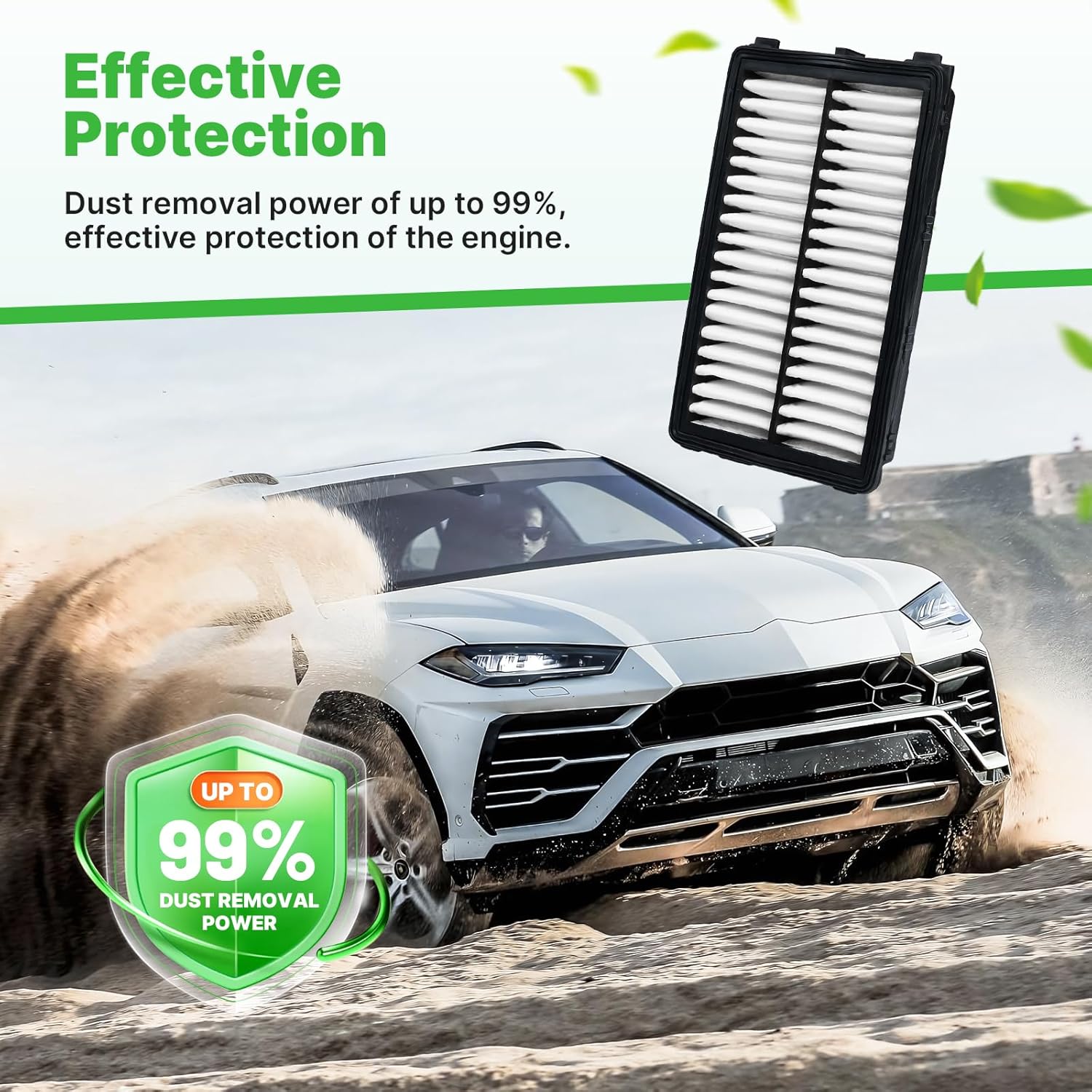 Engine+Cabin Air Filters Set Fit 22-26 Tucson, 21-26 Santa Fe, 20-26 Sonata, 22-26 Santa Cruz, 21-26 Sorento(All not for hybrid) Engine Air Filter Replace Accessories 97133L1000 28113L1000
