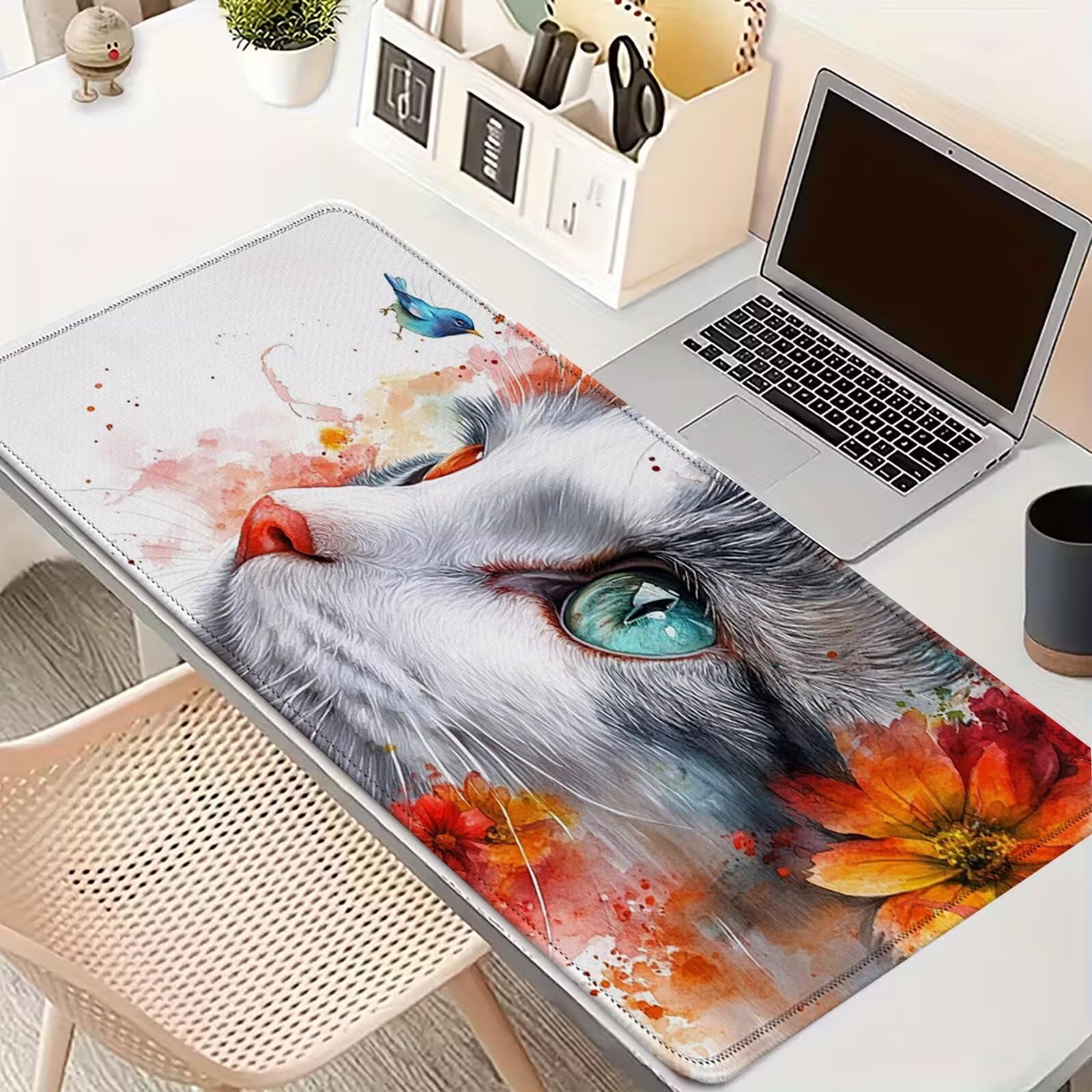 Tapis de Souris XXL Tapis de Souris Gaming 900 x 450 mm Blanc 0-z19