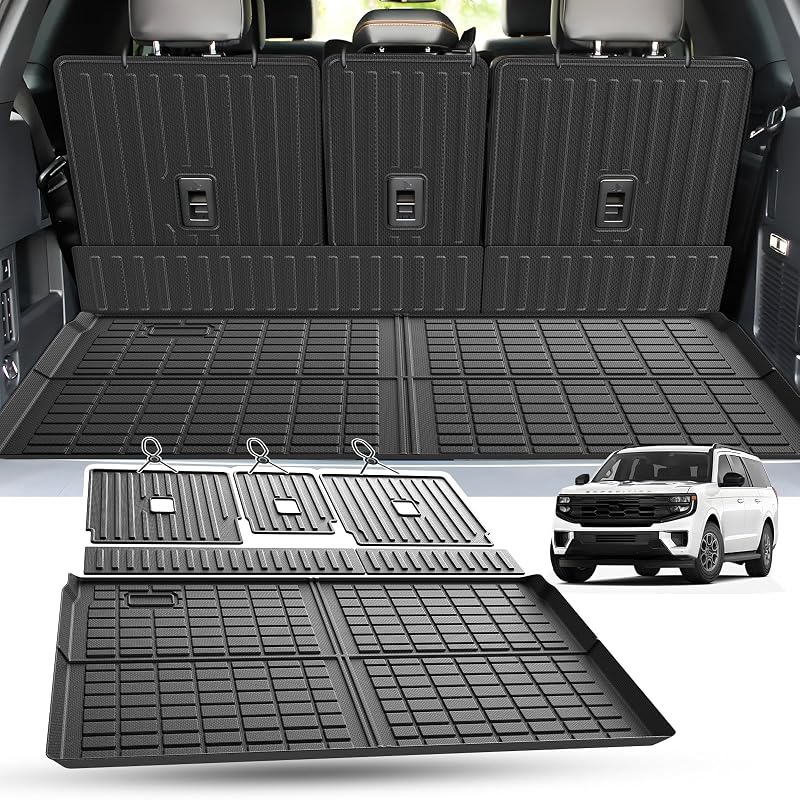Forro para Porta-Malas e Encosto CARTIST em TPE para Ford Expedition Max 2025–2026, 7 e 8 lugares, preto, car01013