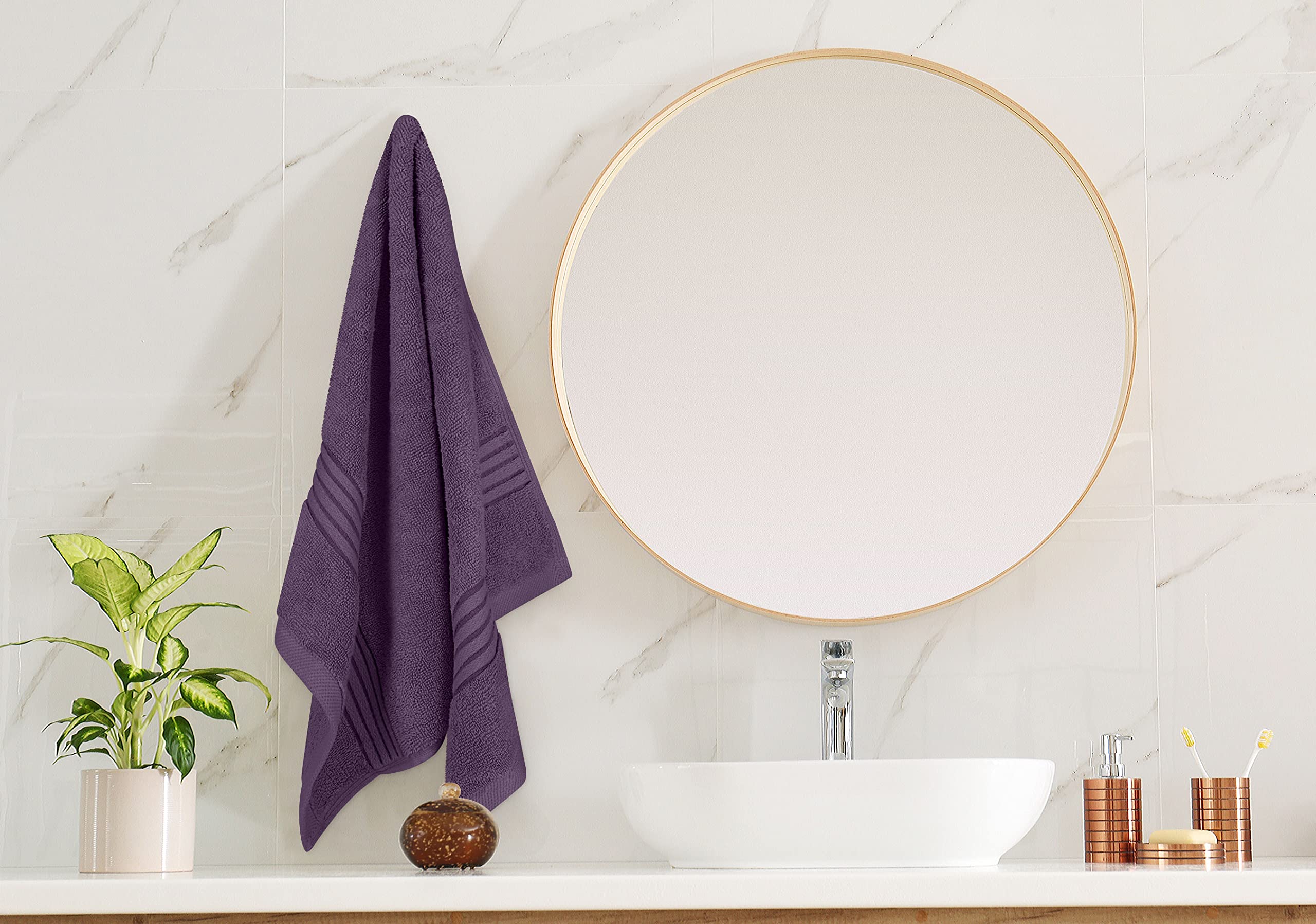 Utopia Towels Asciugamani premium, 100% cotone pettinato filato ad anelli, ultra morbidi e molto assorbenti, 700 g/m², asciugamani extra spessi, 40,6 x 71,1 cm, qualità hotel e spa, 6 pezzi