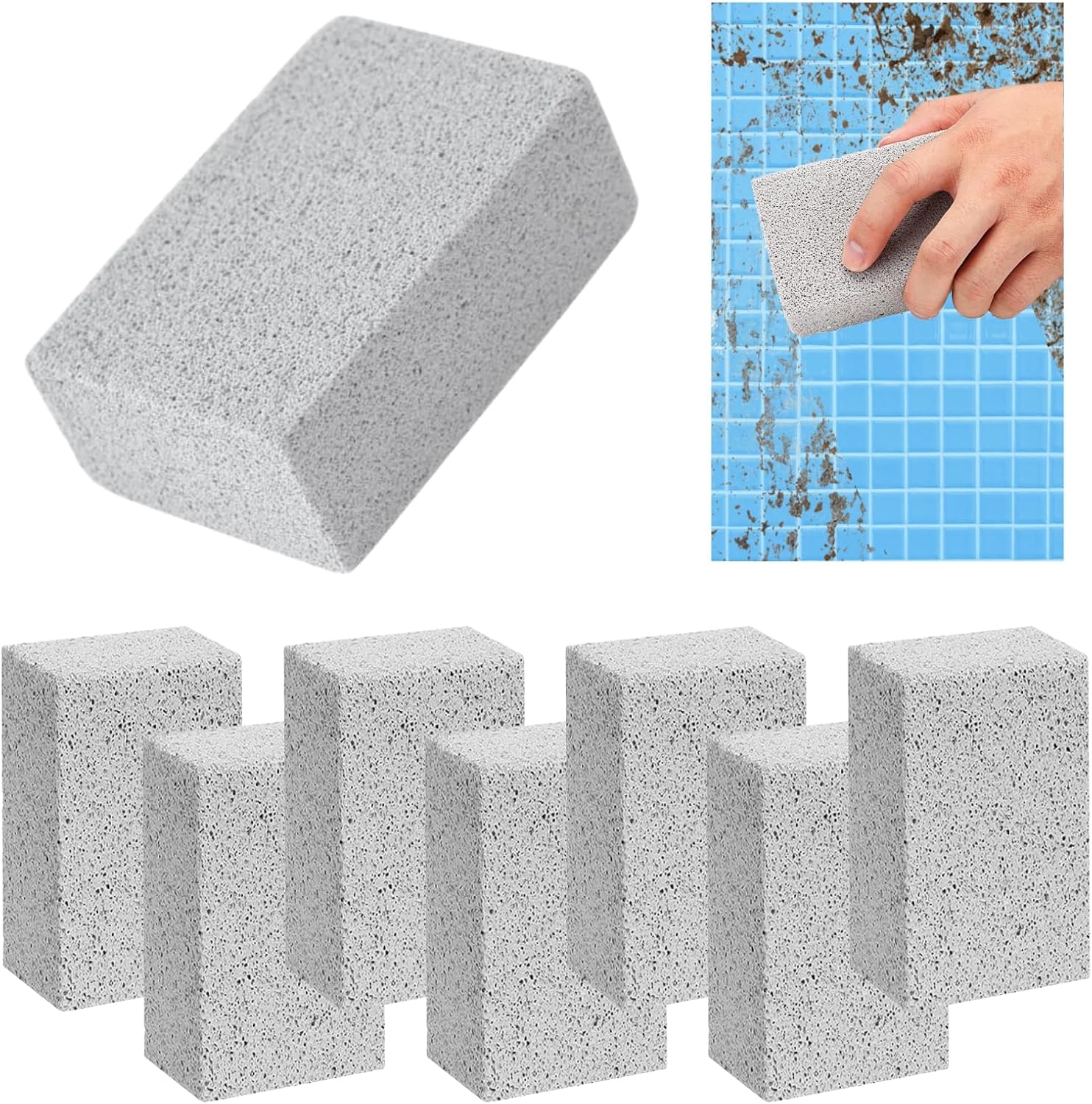 8 Pcs Pools Pumice Stone Pool Cleaning Block Swimming Pumice Pool Tile Stone for Pools Spa Kitchen Bathroom Stain and Rust Removing