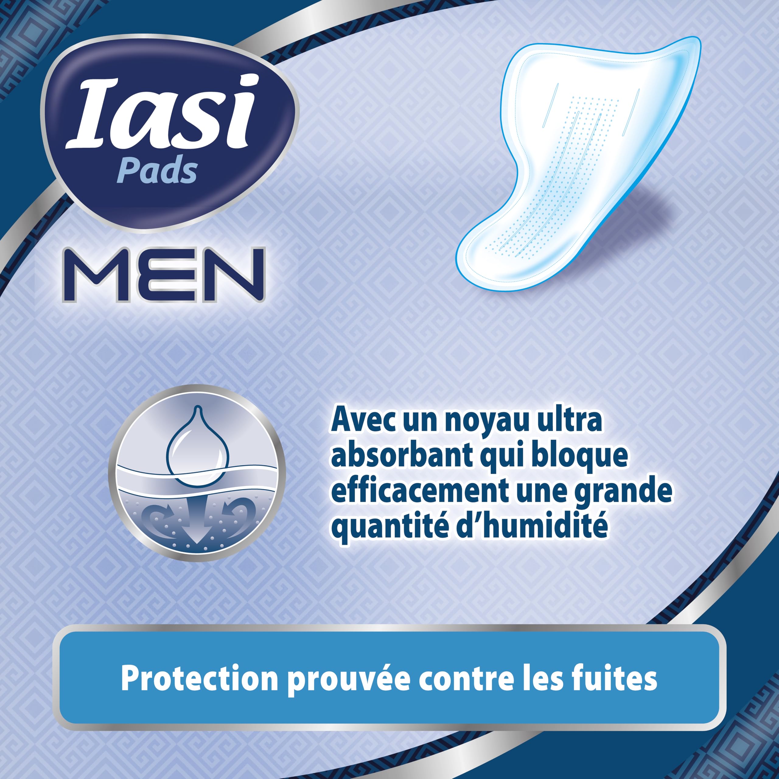 IASI MEN Super Level 3, Protections Absorbantes pour fuites urinaires masculines légères à modérées, 120 Unités
