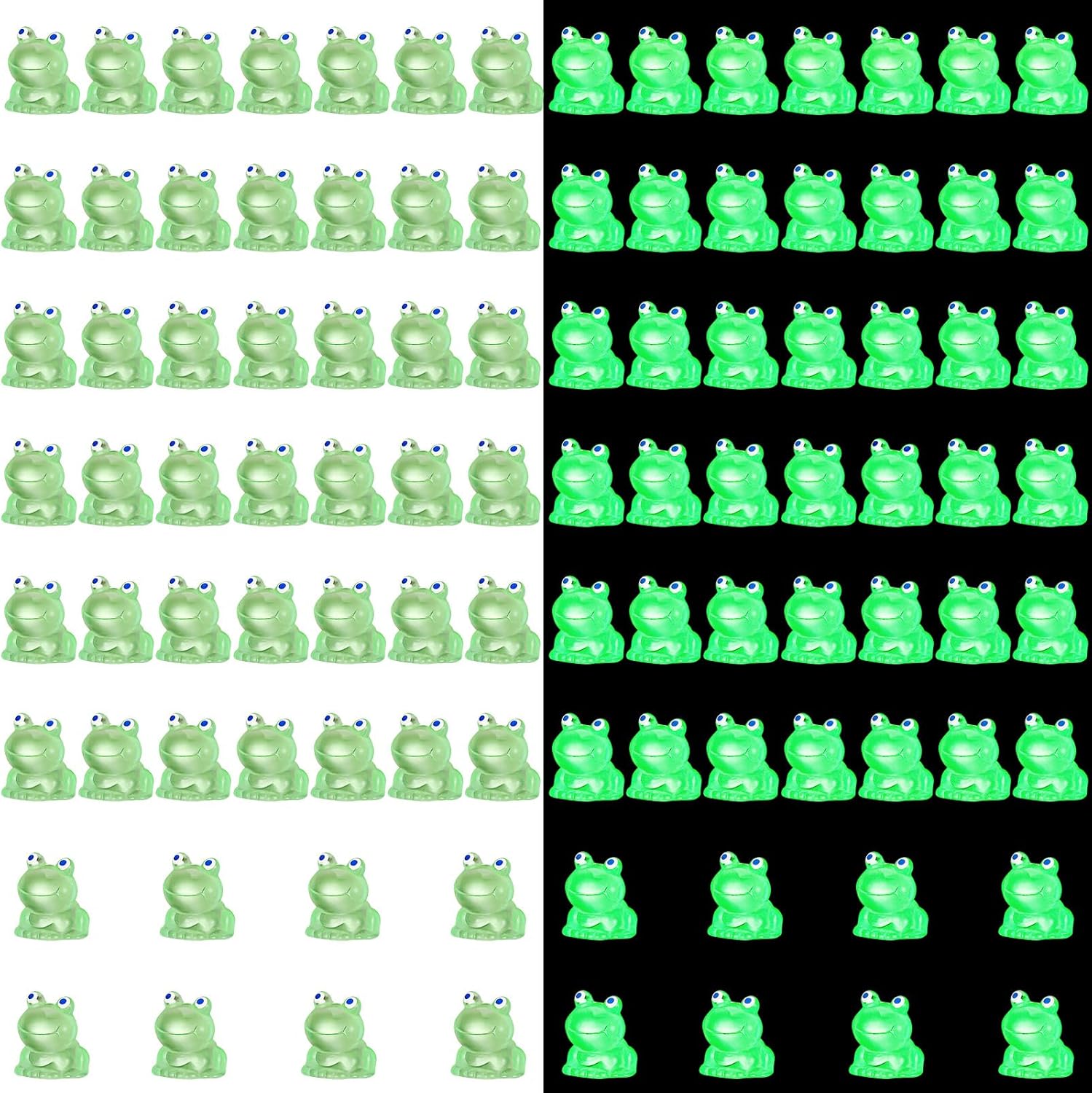 Chitidr 50 Pcs Luminous Resin Mini Frogs Cute Frog Glow in