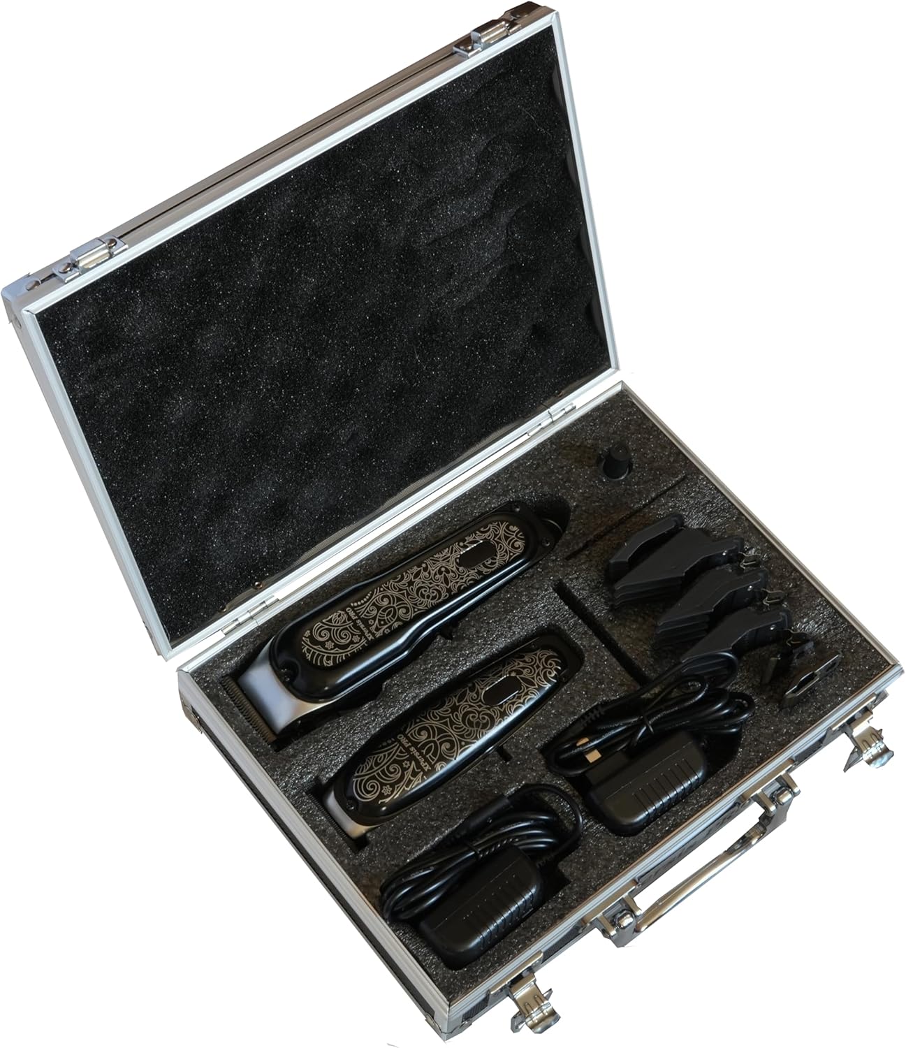 PRO All Metal Quiet and Low Vibration Cordless Hair Clipper + Hair Trimmer for Mens and Barbers +Shaver with Sharp Blades, Cord/Cordless Electric Razor for Mens Black