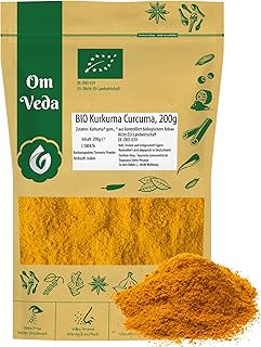 Kurkuma Pulver BIO 200g | Curcuma Kurkumawurzel gemahlen | Gewürzpulver Gelbwurz Turmeric Powder | Herkunft Indien | Organ...