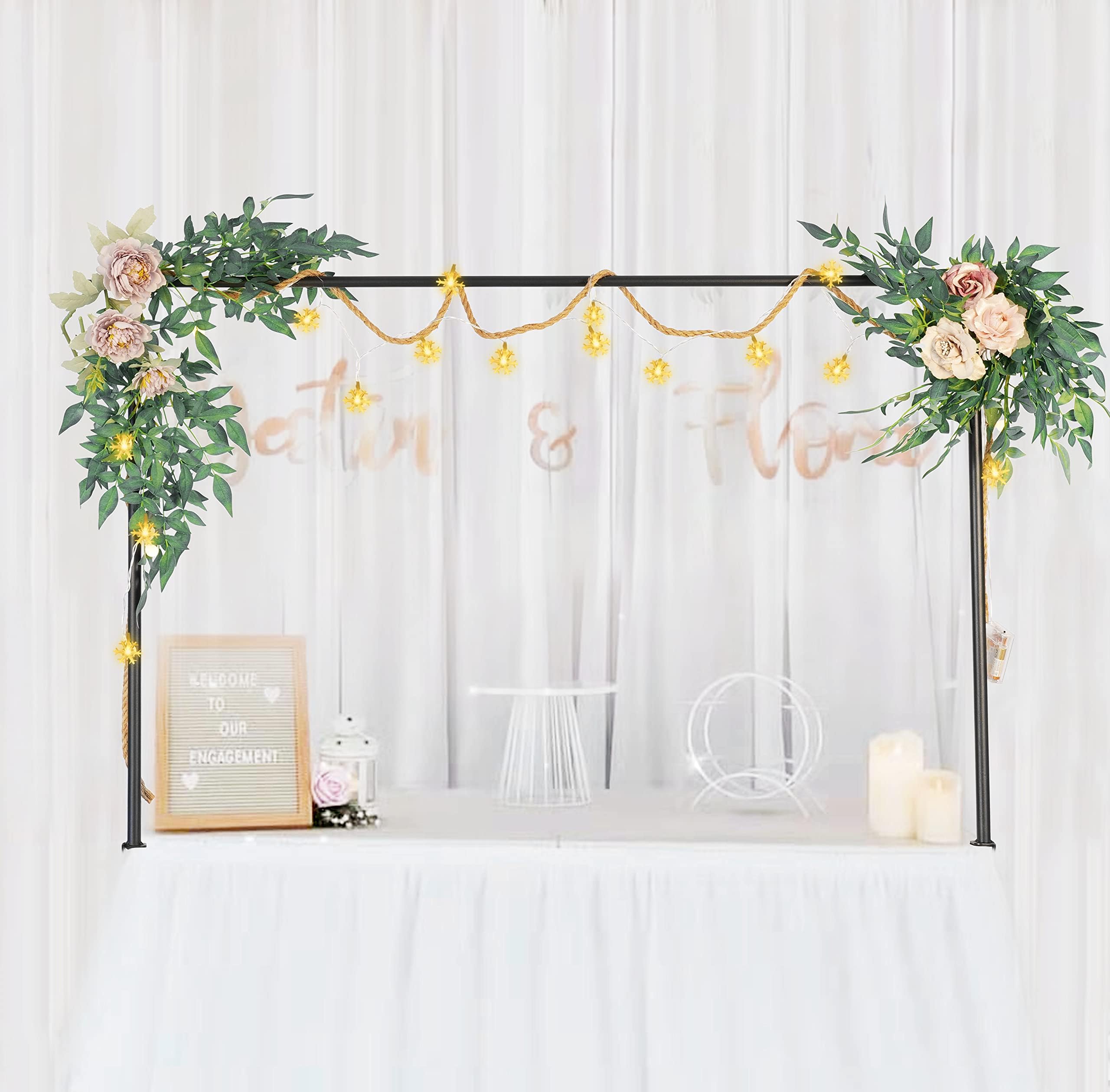 Adjustable Over The Table Rod Stand（49-78） inch - Premium Quality Arch Stand for Birthday, Anniversary, Christmas, Light & Easy to Assemble Decorated Arch for Indoor & Outdoor Events Snowflake