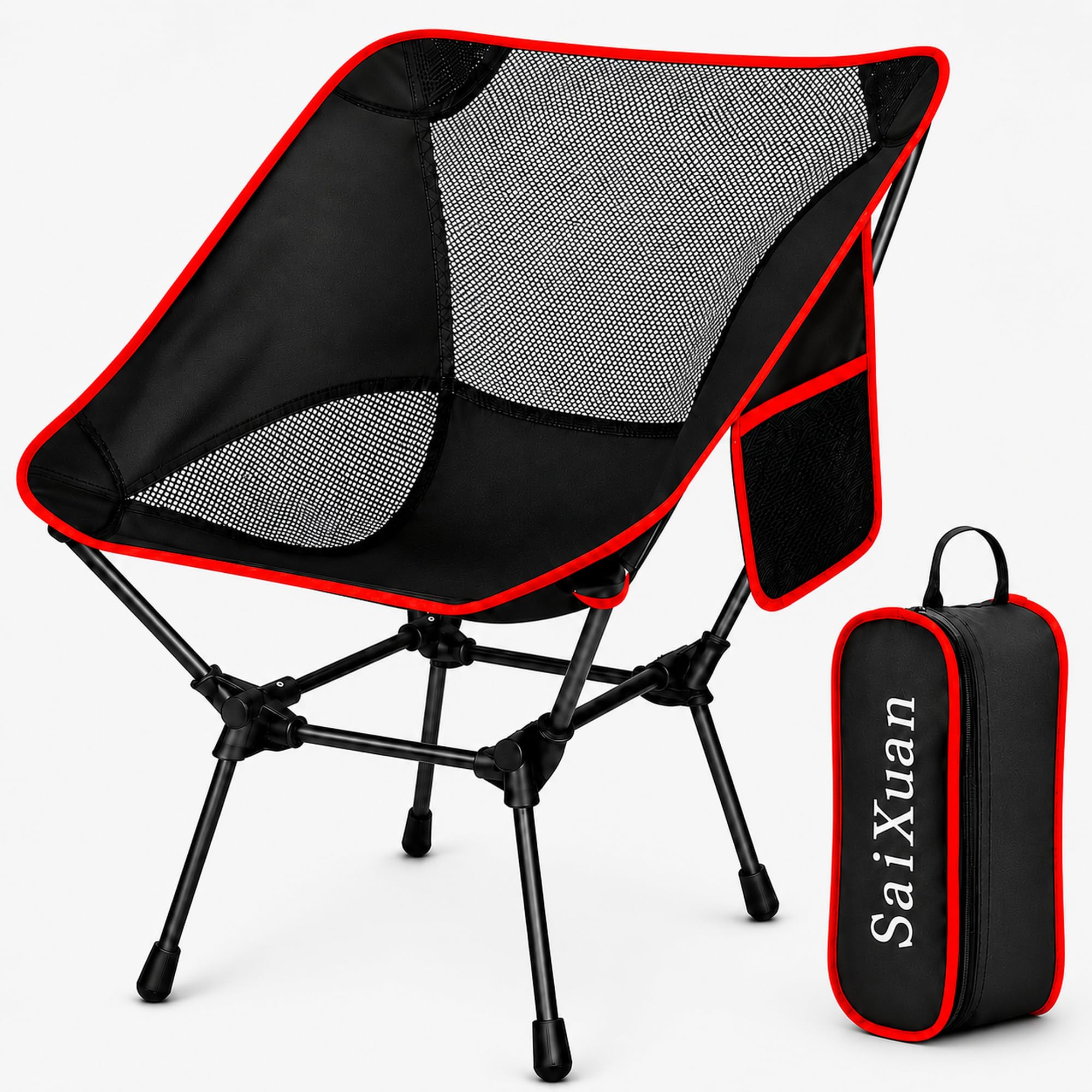 Sedia da Campeggio Pieghevole Portatile fino a 1 20 kg, Moon Chair Outdoor in Oxford 900D con Tasca Laterale e Borsa da Trasporto, per Spiaggia Pesca Picnic Giardino