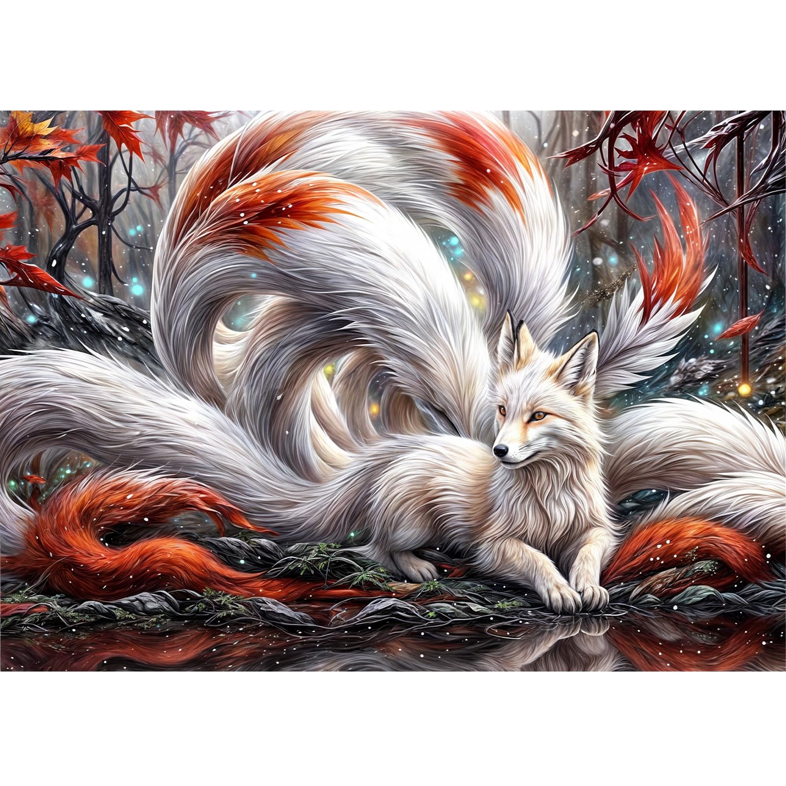 DOMROM Kits de pintura de diamante de raposa para adultos, kits de