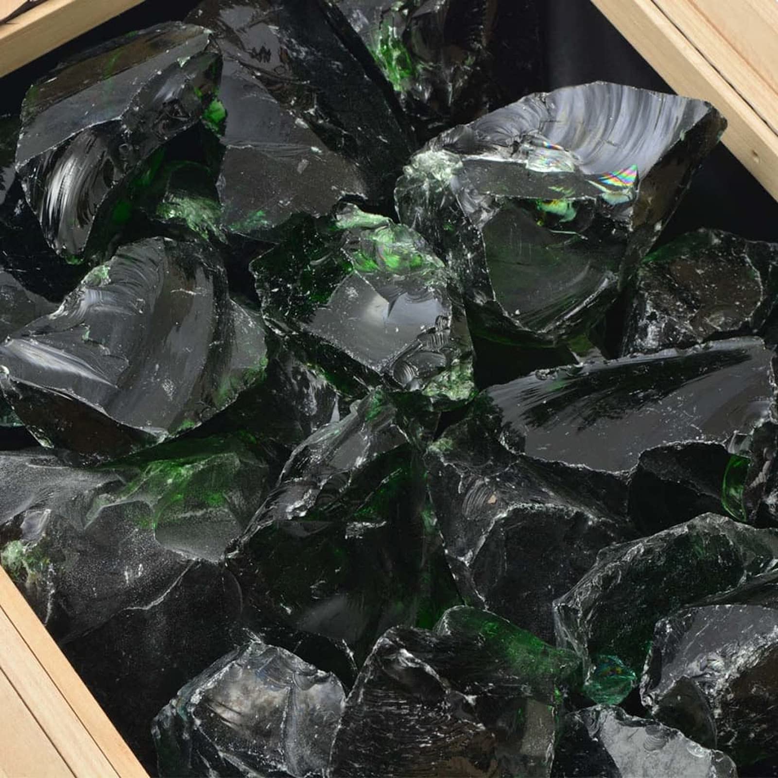 Rocce Gabione Vetro Verde 60-120 mm 25 kg,Decorazione per Acquario,in Resina,Riproduzione di Una Roccia Naturale,Dipinto a Mano