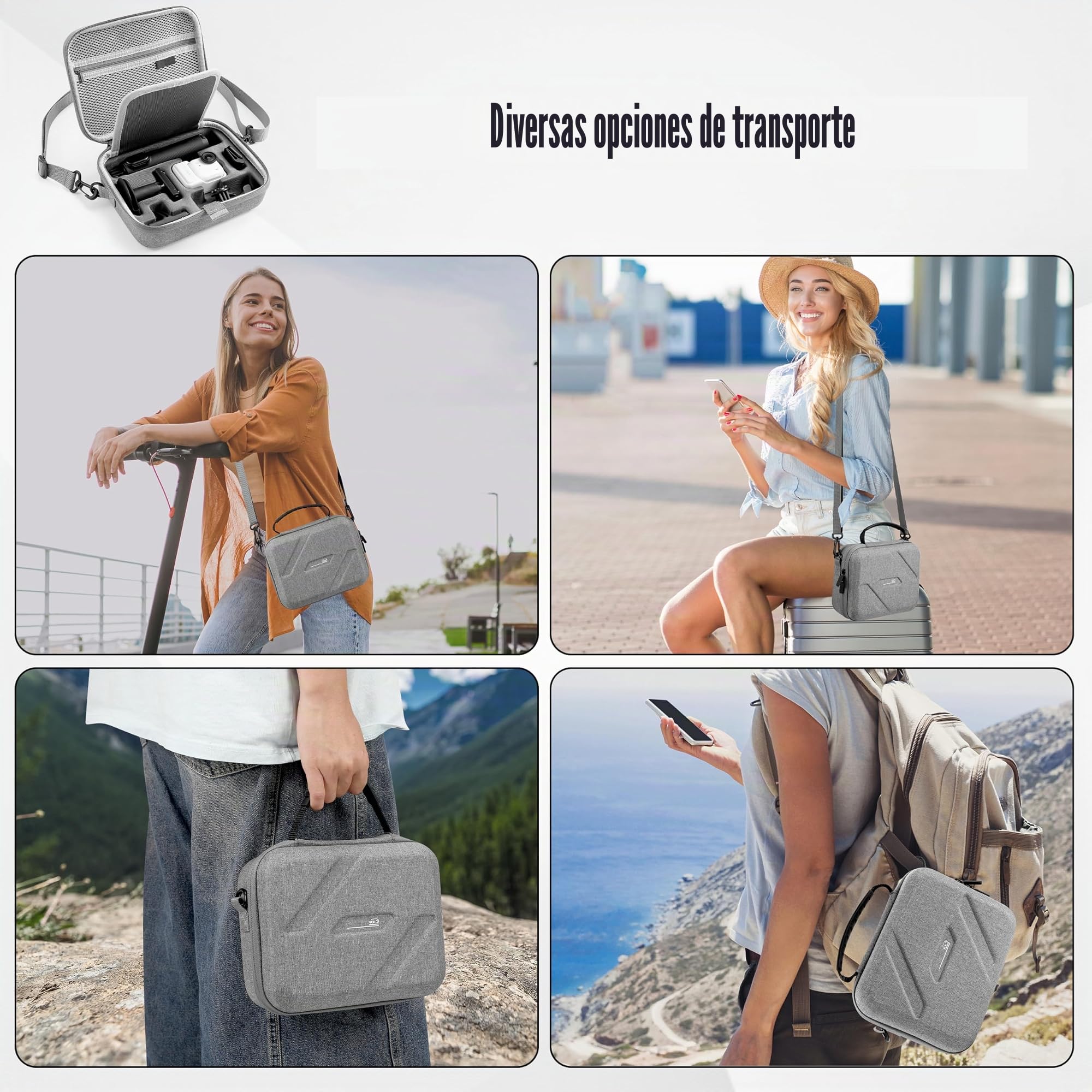 Funda de transporte para Insta360 GO Ultra, bolsa de viaje de material de nailon, organizador para accesorios Insta 360 GO Ultra, gran capacidad para montaje de liberación rápida, colgante magnético