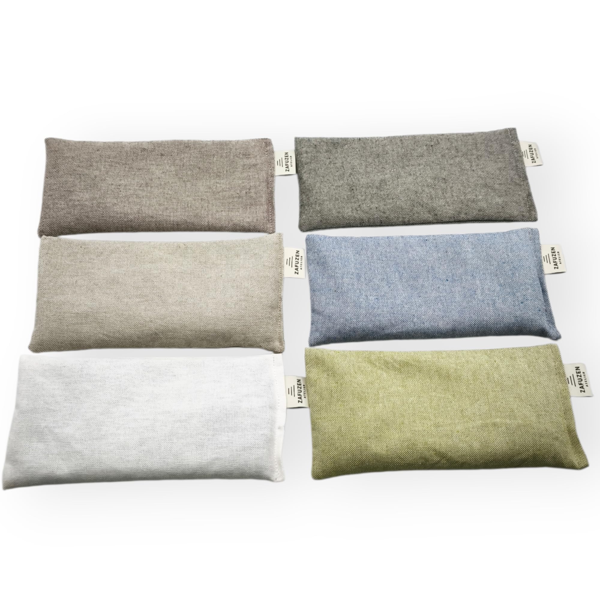 Pack de 6 Coussins pour Les Yeux Full Palette – Coussins oculaires avec Fleurs de Lavande Naturelle et Riz, Coton Naturel, Yoga et méditation, Relaxation et Repos