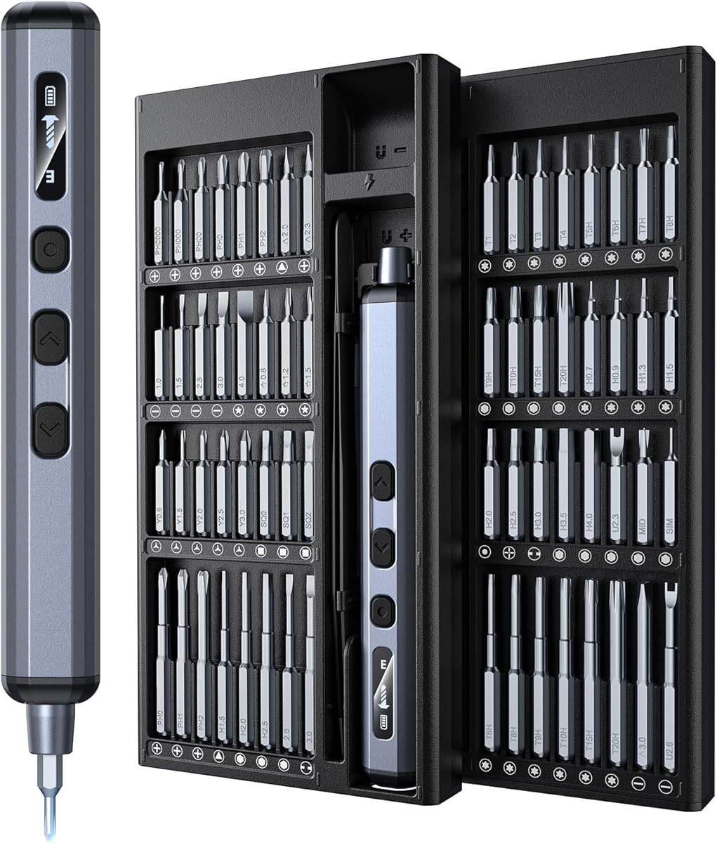 AXTH 76-in-1 Mini Electric Screwdriver Set, [Precise Torque Control] Magnetic Power Precision Screw driver, Rechargeable Tiny Cordless Repair Tool Kit, for Eyeglass, Watch, Computer, PS5, Electronic