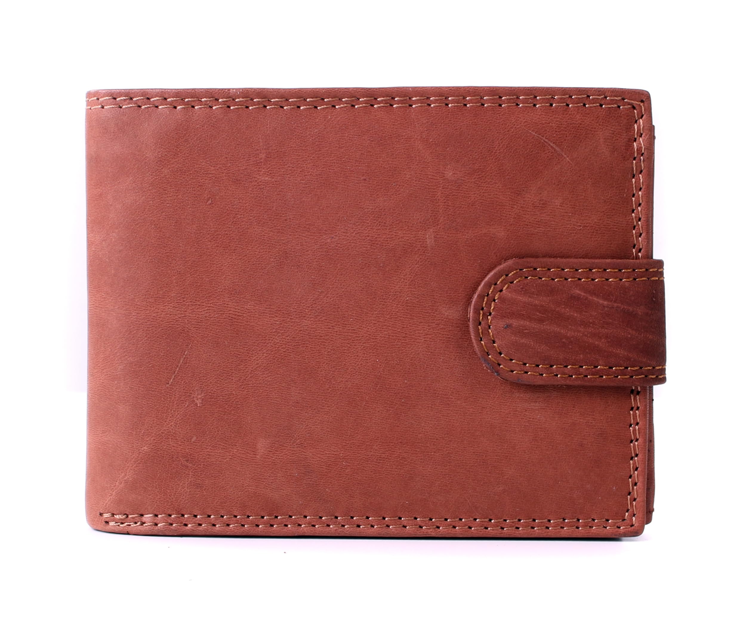 Wedmay Genuine Leather Wallet with RFID for Men's Coin Compartment Multi Credit Card Slim Wallets (Brown)