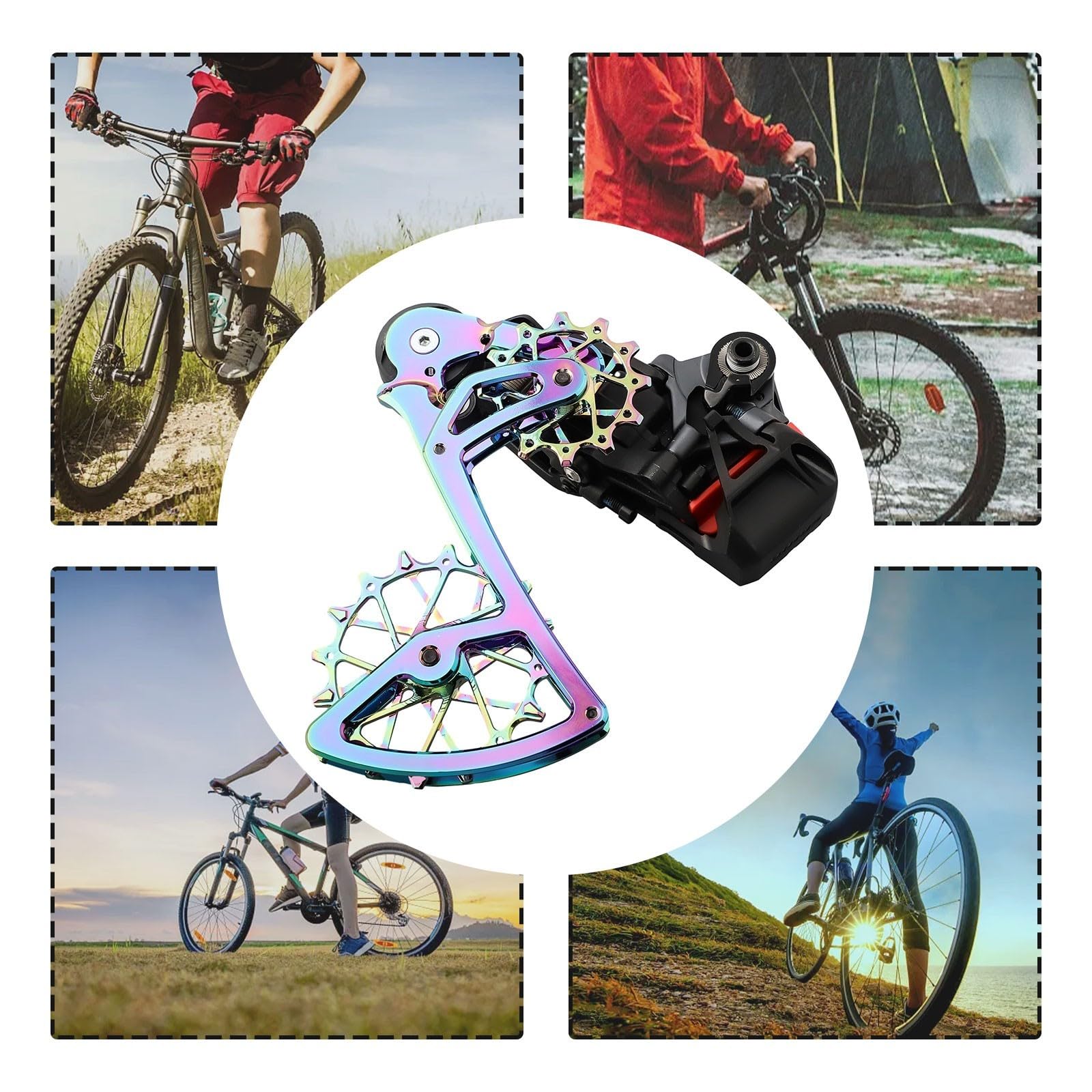Staffa per ruota di guida, gabbia per deragliatore posteriore per bici elettrica, per deragliatore Garbaruk