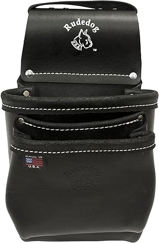 Bolsa de herramientas profesional de cuero con 2 bolsillos, construcción de alta calidad/resistente, Rudedog USA #1042