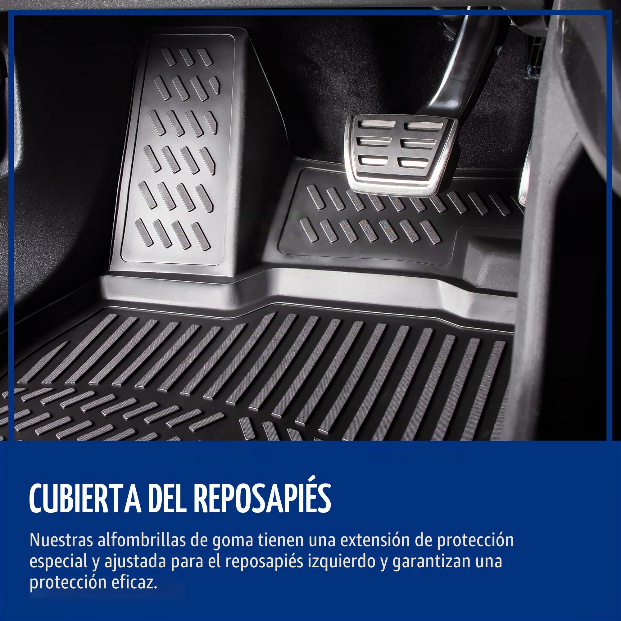 ELMASLINE Juego de Alfombrillas de Goma 3D para Peugeot 2008 2 (2019-2025), No Encaja en Eléctrico ni en Híbrido., Accesorios para Alfombrillas