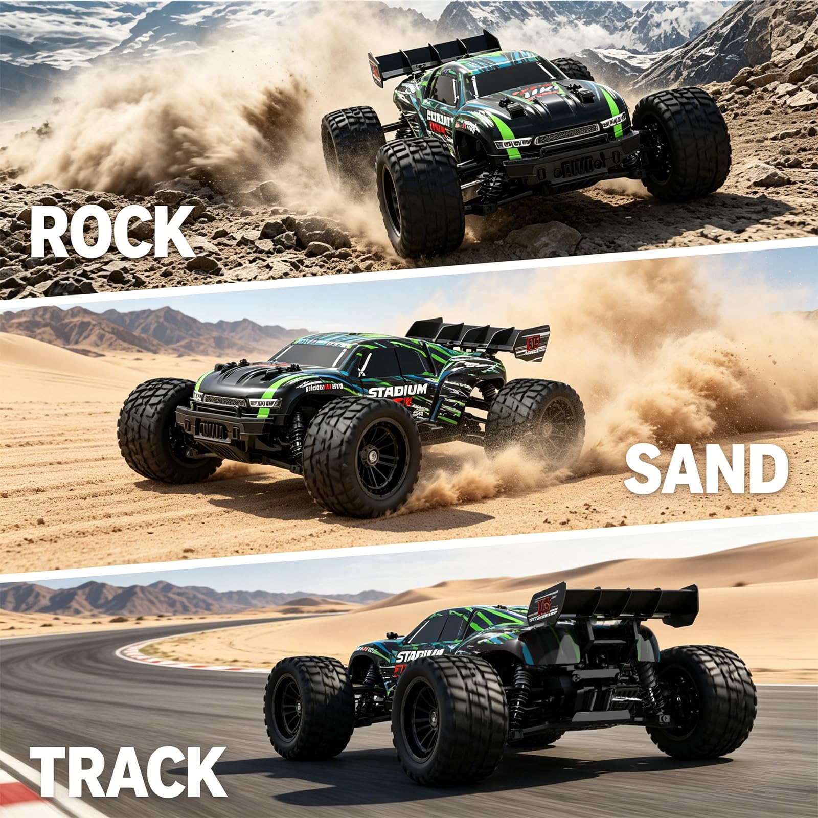 HAIBOXING Ferngesteuertes Auto, 2,4 GHz 1:18 Proportional 4WD 36+ km/h Hobby Offroad Monster RC Truck, wasserdichte RC Truggy RTR Geländegängig Spielzeug