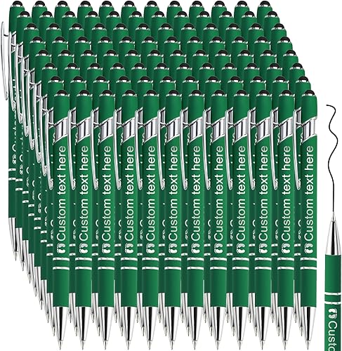 Miniatura 9 de Amlion Bolígrafos personalizados a granel, bolígrafos personalizados con lápiz capacitivo con nombre, mensaje y logotipo grabado, regalo para