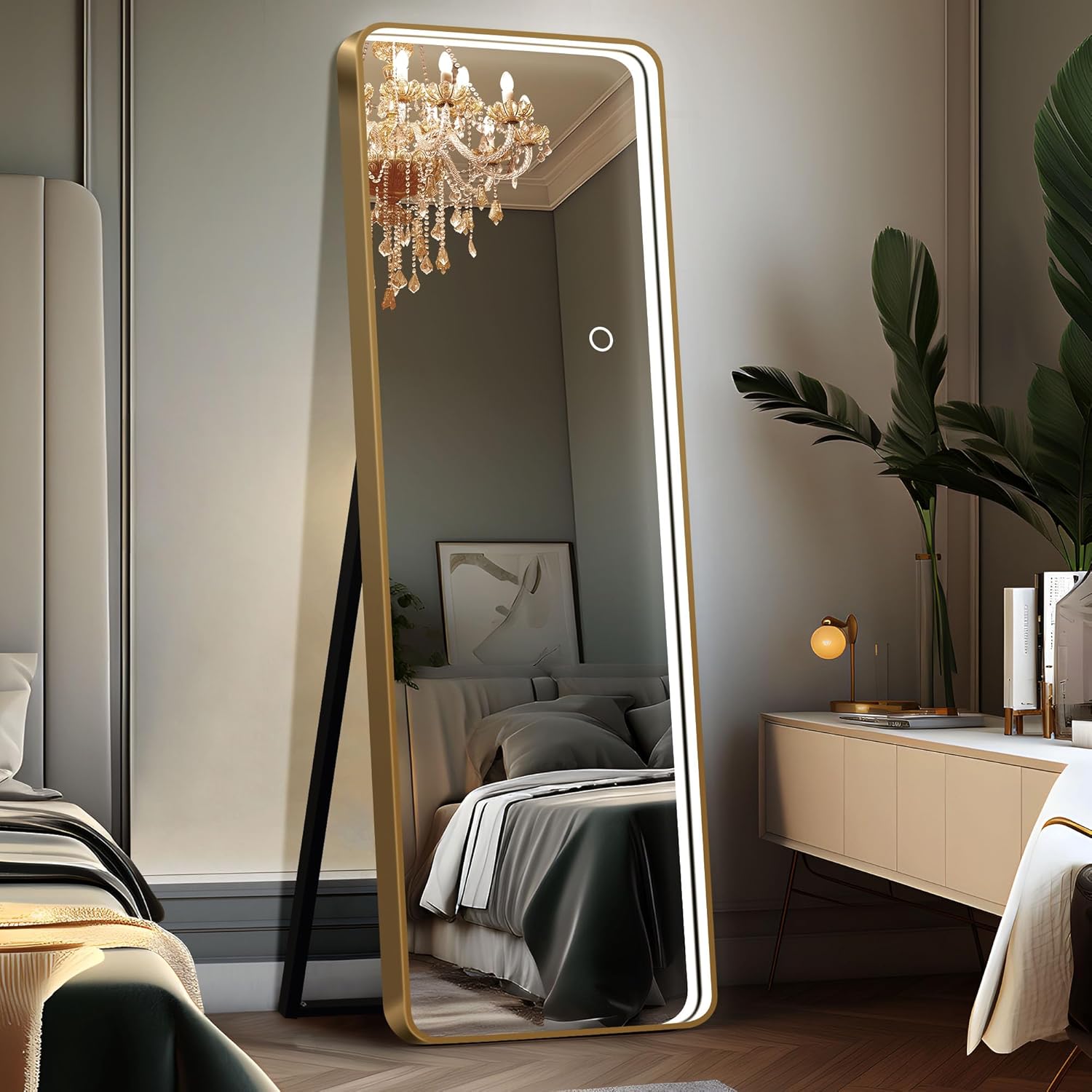 SogeHome Full Length Mirror with Adjustable LED Light