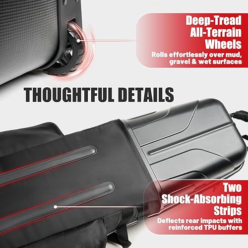 Miniatura 50 de Golf Travel Bags for Airlines with Adjustable Support Rod and Detachable Shoulder Straps, Hard case Top Soft Foldable Golf Club Travel Covers Negro