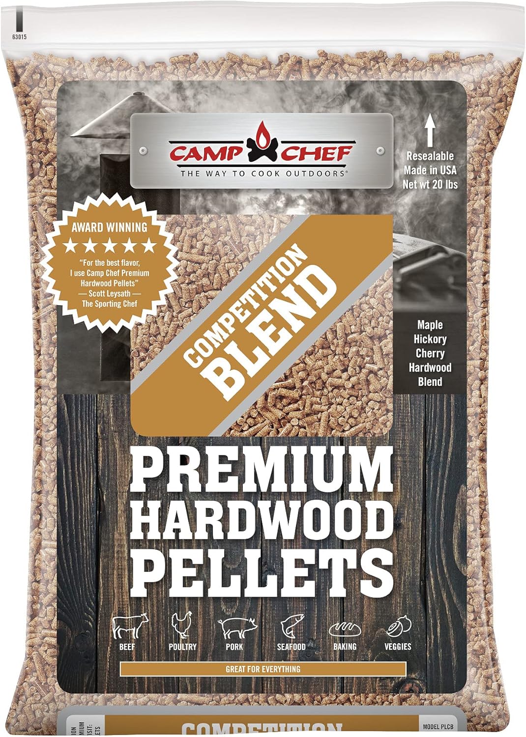 Camp Chef Competition Blend BBQ Pellets, Hardwood Pellets for Grill, Smoke, Bake, Roast, Braise and BBQ, 20 lb. Bag : Patio, Lawn & Garden