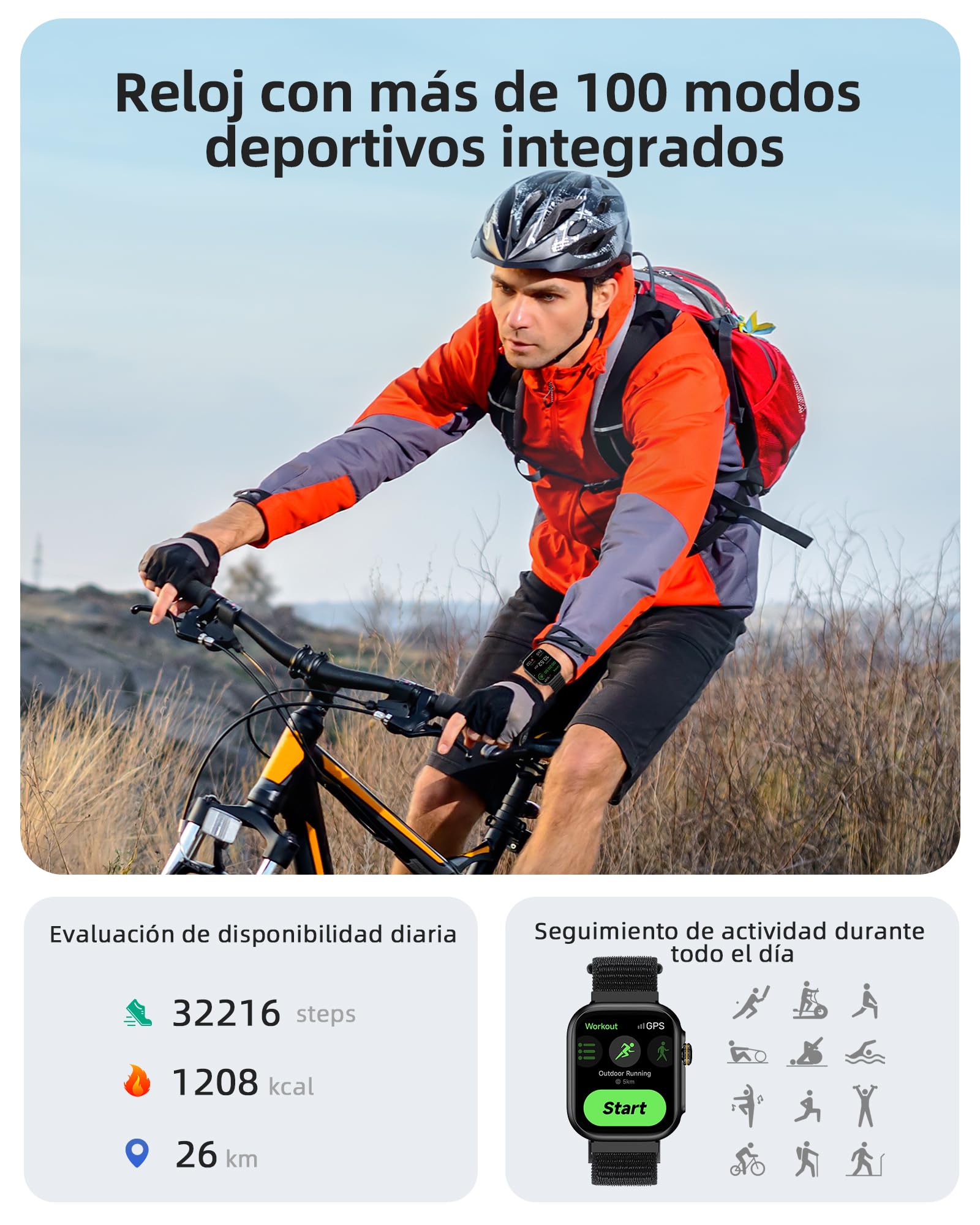 Parsonver Reloj Inteligente Hombre Mujer con Llamadas, Smartwatch con GPS Incorporado, 30M Impermeable, 1,85" Reloj Inteligente Hombre con 100+ Soportes, Frecuencia Cardíaca, Sueño, para Android & iOS