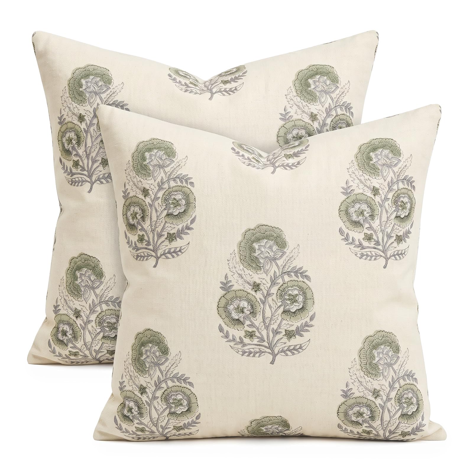 2PCS Vintage Floral Cushion Covers 45x45 cm - Double Sided Vintage Flower