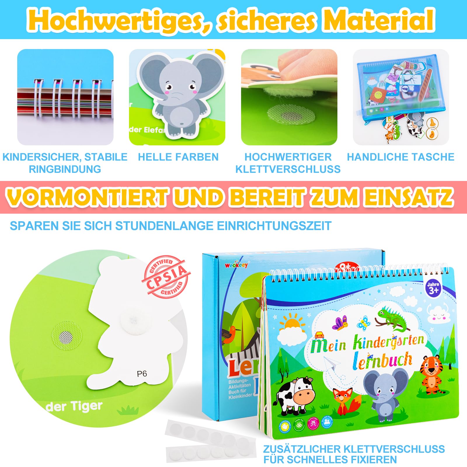 Montessori zabawka dla dzieci z 12 tematami, zabawka edukacyjna, gry edukacyjne z literami, cyframi, kolory na pierwszy dzień w szkole, prezent dla chłopców i dziewczynek