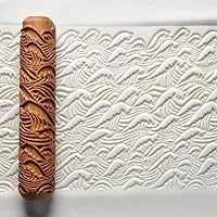 Vista 27 de MKM Pottery Tools Rodillos de mano grandes de madera para arcilla (BHR-01 Diagonal Basketweave)