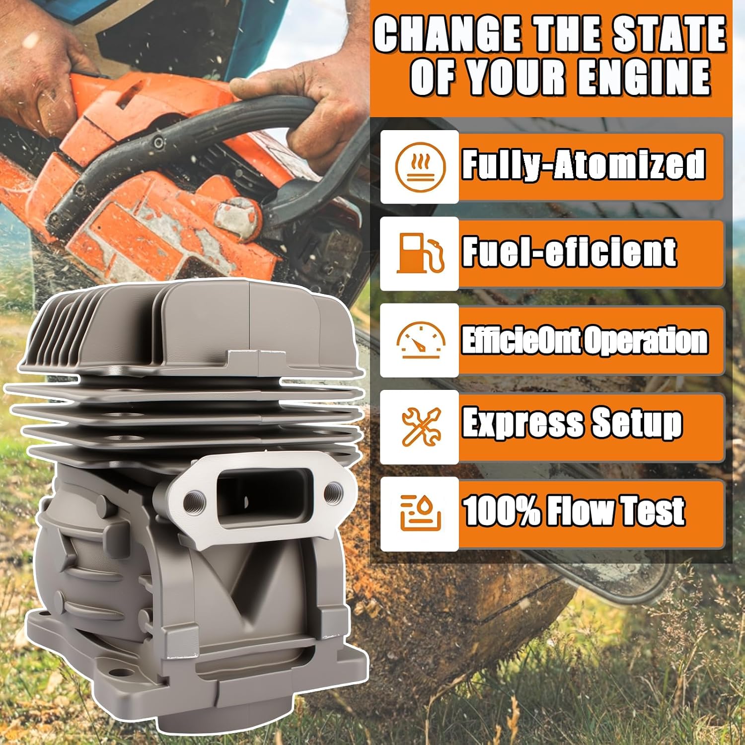 MS201 Cylinder Piston Kit Compatible with Stihl Chainsaw MS201 MS201T MS201C MS201TC MS201Z Replacement Part 1145-020-1200