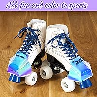 Vista 4 de Geyoga 2 protectores de piel sintética para patines de cuatro ruedas (color arcoíris, patrón sólido)