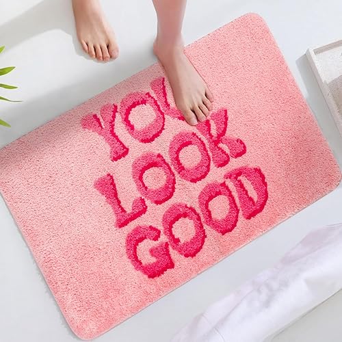 Miniatura 2 de Alfombra de baño Decor You Look Good, color rosa, 31 x 20 pulgadas