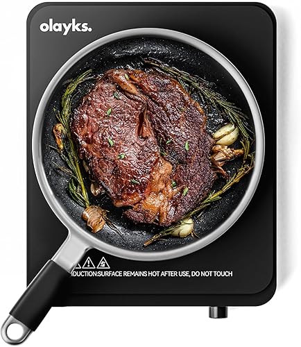 Miniatura 8 de Placa de inducción portátil, quemador de encimera Placa caliente de 1500 W con sensor táctil, cocina de inducción eléctrica con ajuste de 9 niveles,