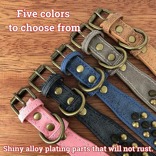 Miniatura 9 de Collar de perro con tachuelas y tachuelas cromadas redondas antimordeduras (negro, XS)