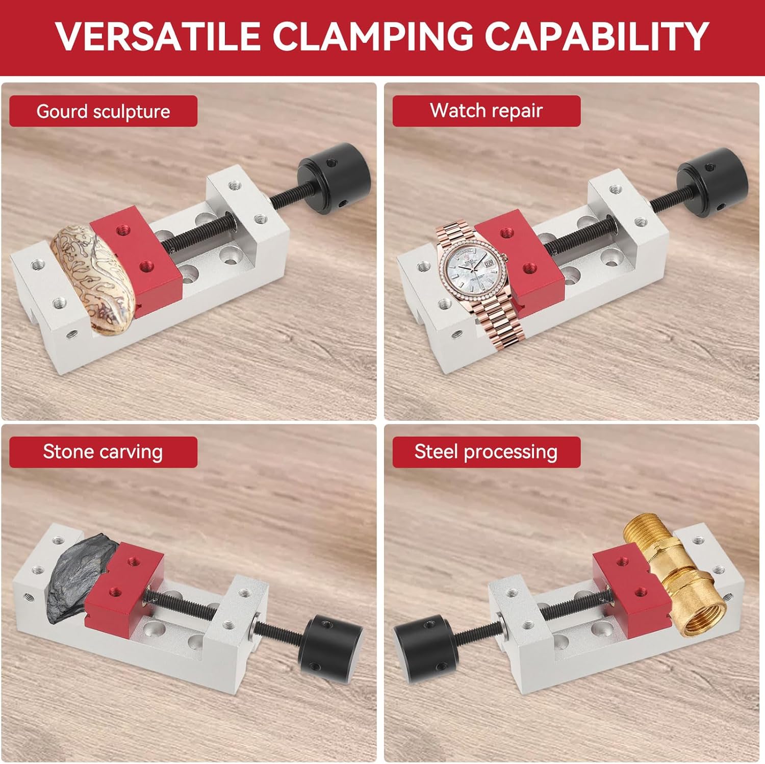Mini Drill Press Bench Vice Clamp 2inch, Mini Flat Clamp Table Jaw Bench Clamp Mini Drill Press Vice Opening Parallel Table Vise DIY Sculpture Craft Carving Tool