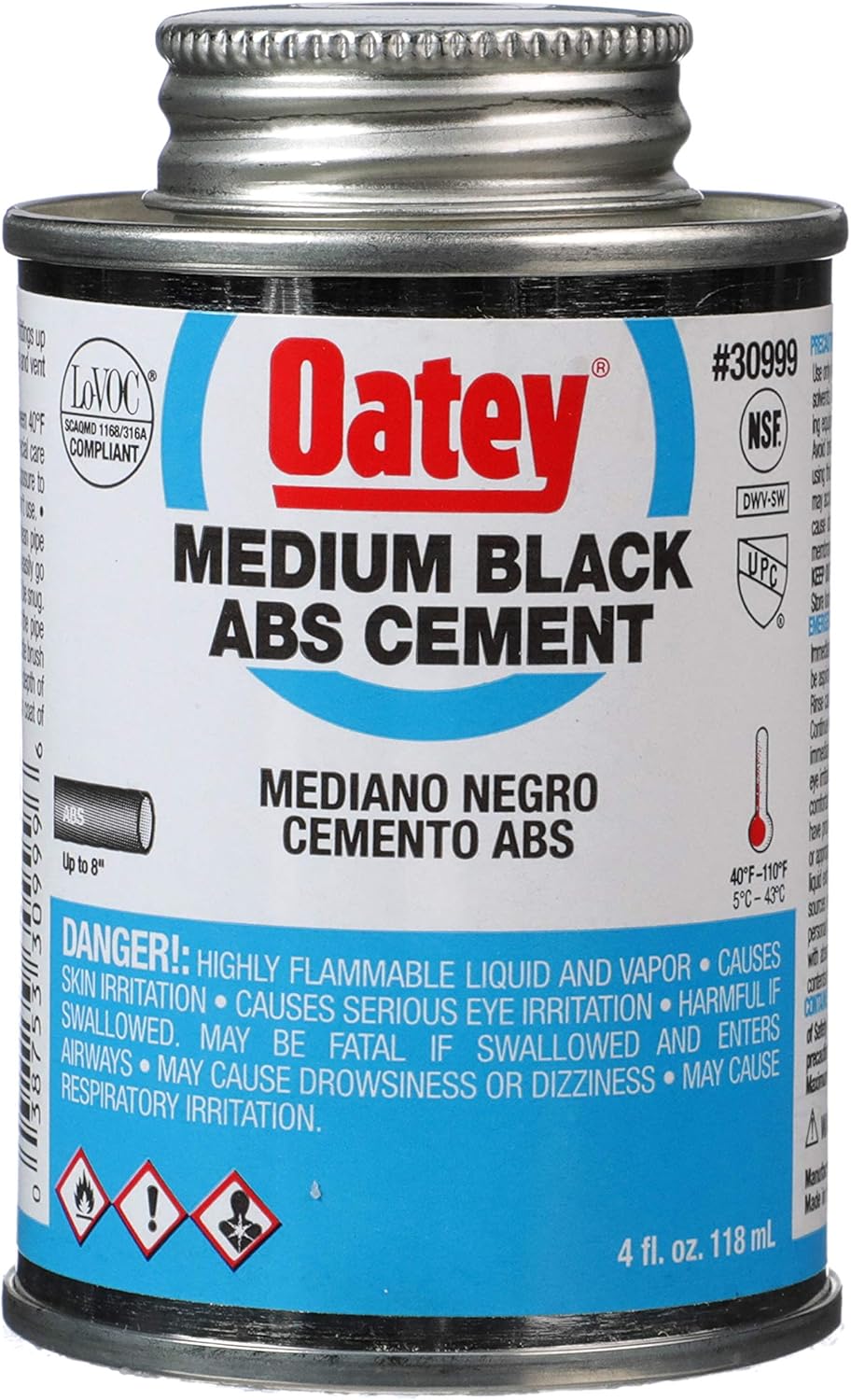 Oatey 4 oz. ABS Black Cement Industrial & Scientific