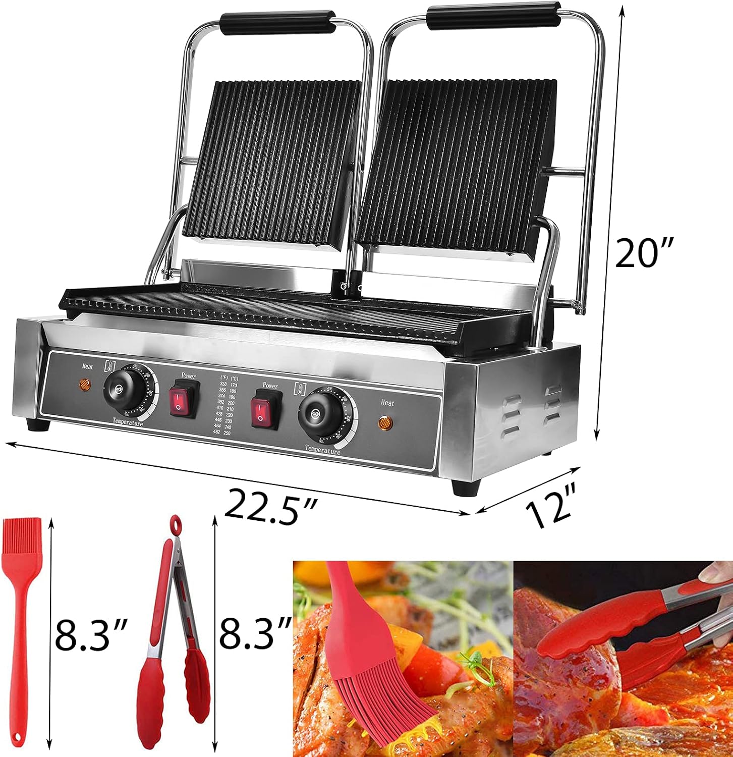 Buy Panghuhu88 110V 3600W Commercial Sandwich Panini Press, Commercial