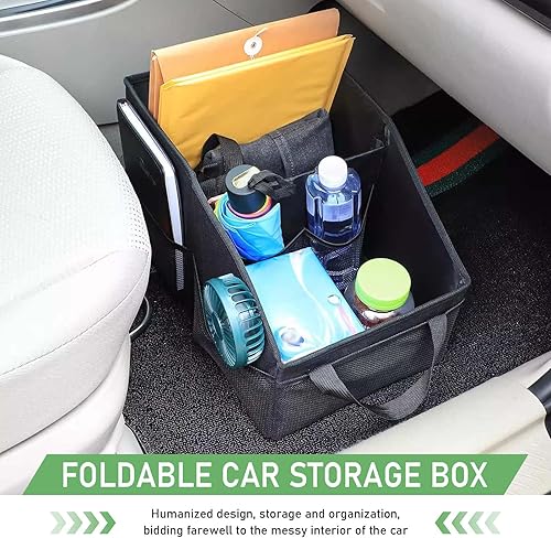 Miniatura 6 de Organizador de asiento de automóvil, organizador de asiento trasero, plegable para asiento de automóvil pequeño con asas y bolsillos de malla, para