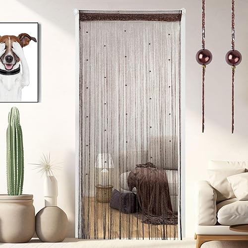 Vagasi Paquete de 2 cortinas con cuentas de 39 x 79 pulgadas, cortinas de cuentas de cristal para puertas, cortinas con borlas y purpurina, cortinas disponible en Yaxa Peru
