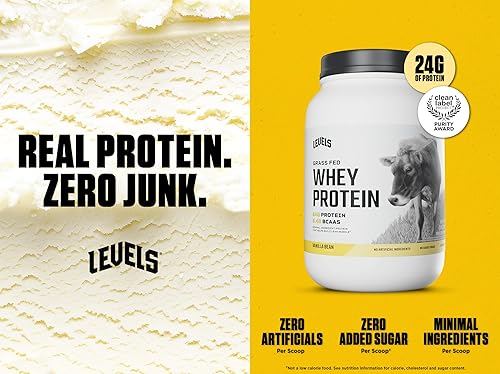 Miniatura 132 de Levels - Concentrado de proteína de suero de leche de ganado alimentado con pasto, sin ingredientes artificiales, 0.85 oz de proteína, capuchino, 2