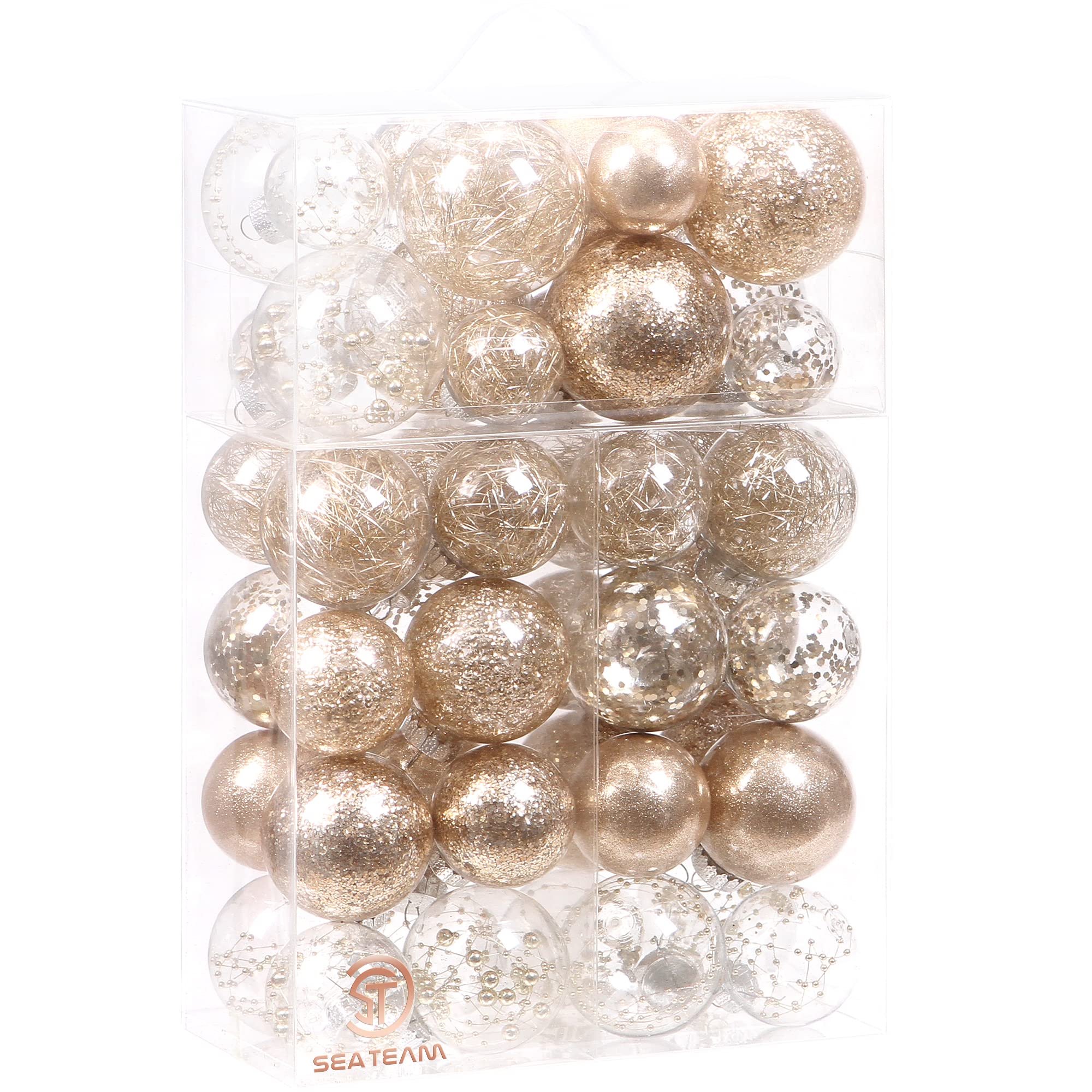 Sea Team Multi-Size Shatterproof Clear Plastic Christmas