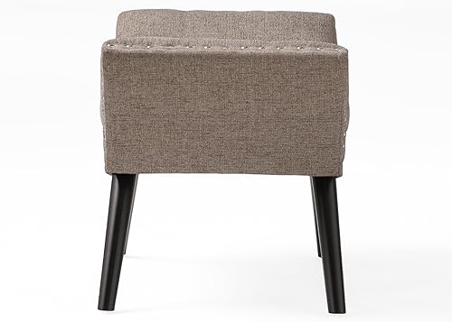 Miniatura 6 de Christopher Knight Home Rosalynn - Otomana de tela copetuda, color granito